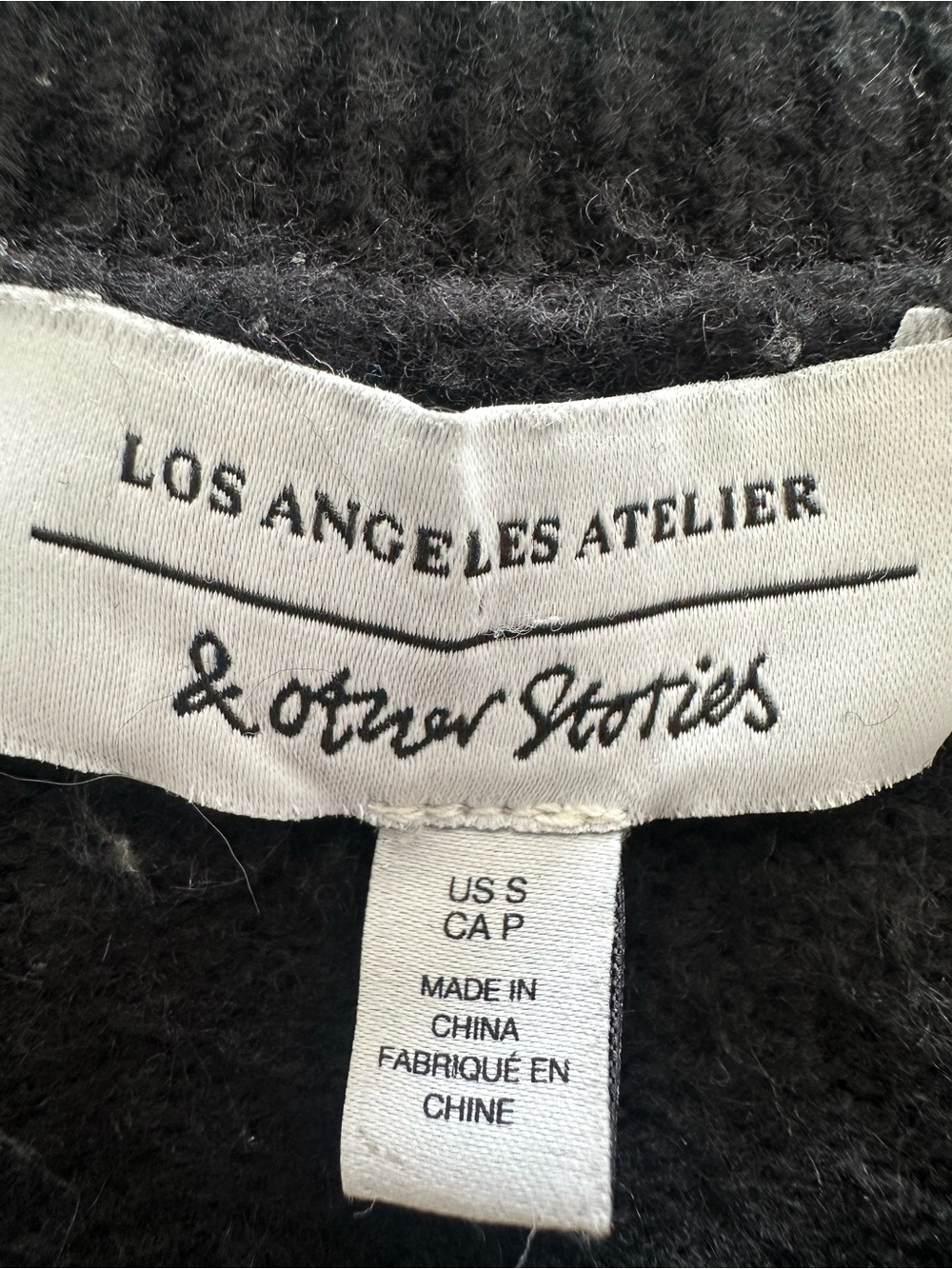 & Other Stories Black Crewneck Sweater with Balloon Sleeves size small - Picture 7 of 12